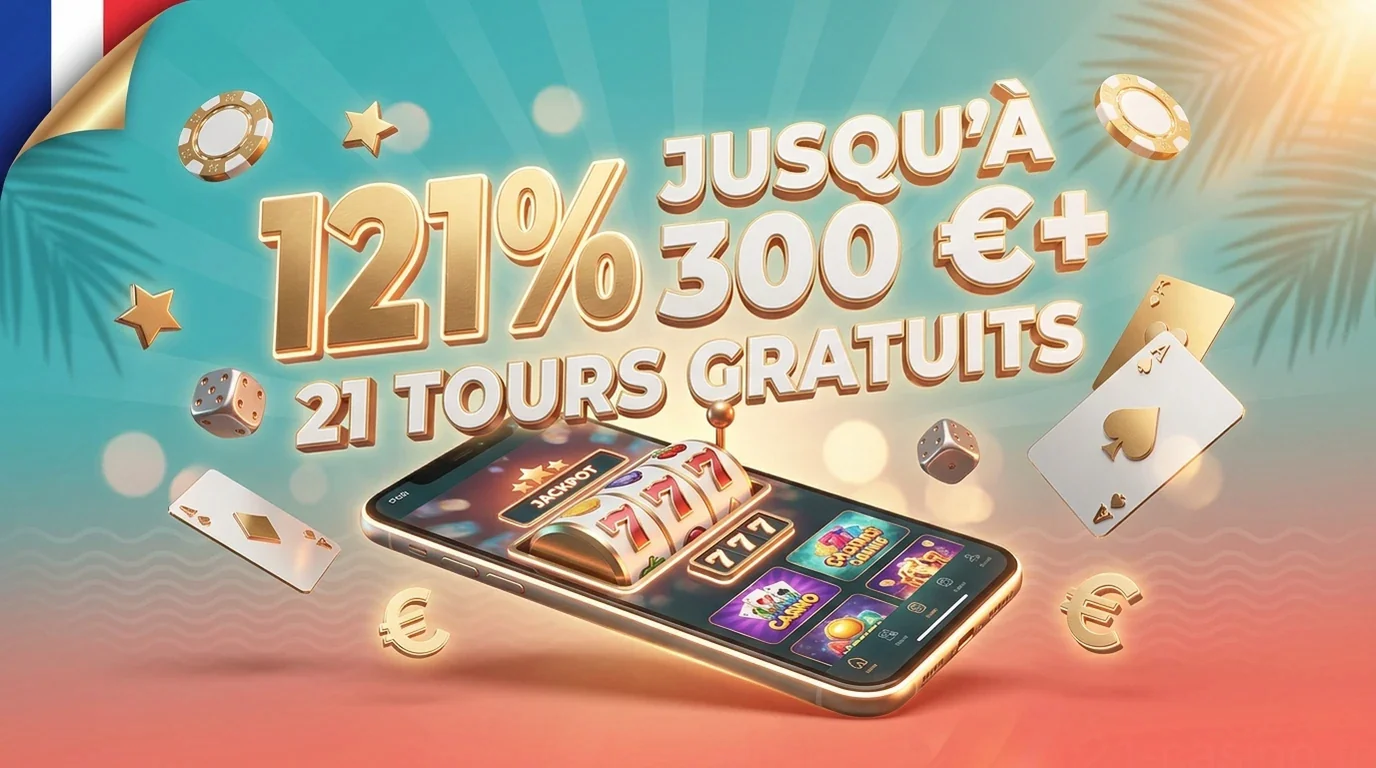 121% JUSQU'À 300 €+ 21 TOURS GRATUITS